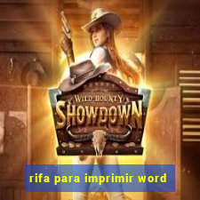 rifa para imprimir word